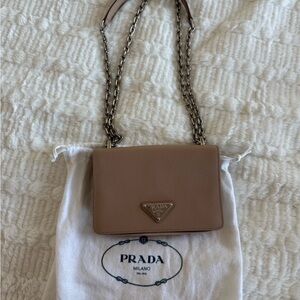 Prada Brown Leather Crossbody Bag